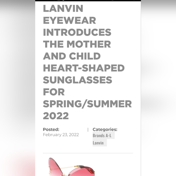 Lanvin Sunglasses Heart Rose Metal Butterfly Rimless Oversized LN124S 67-16-140 - Picture 11 of 14